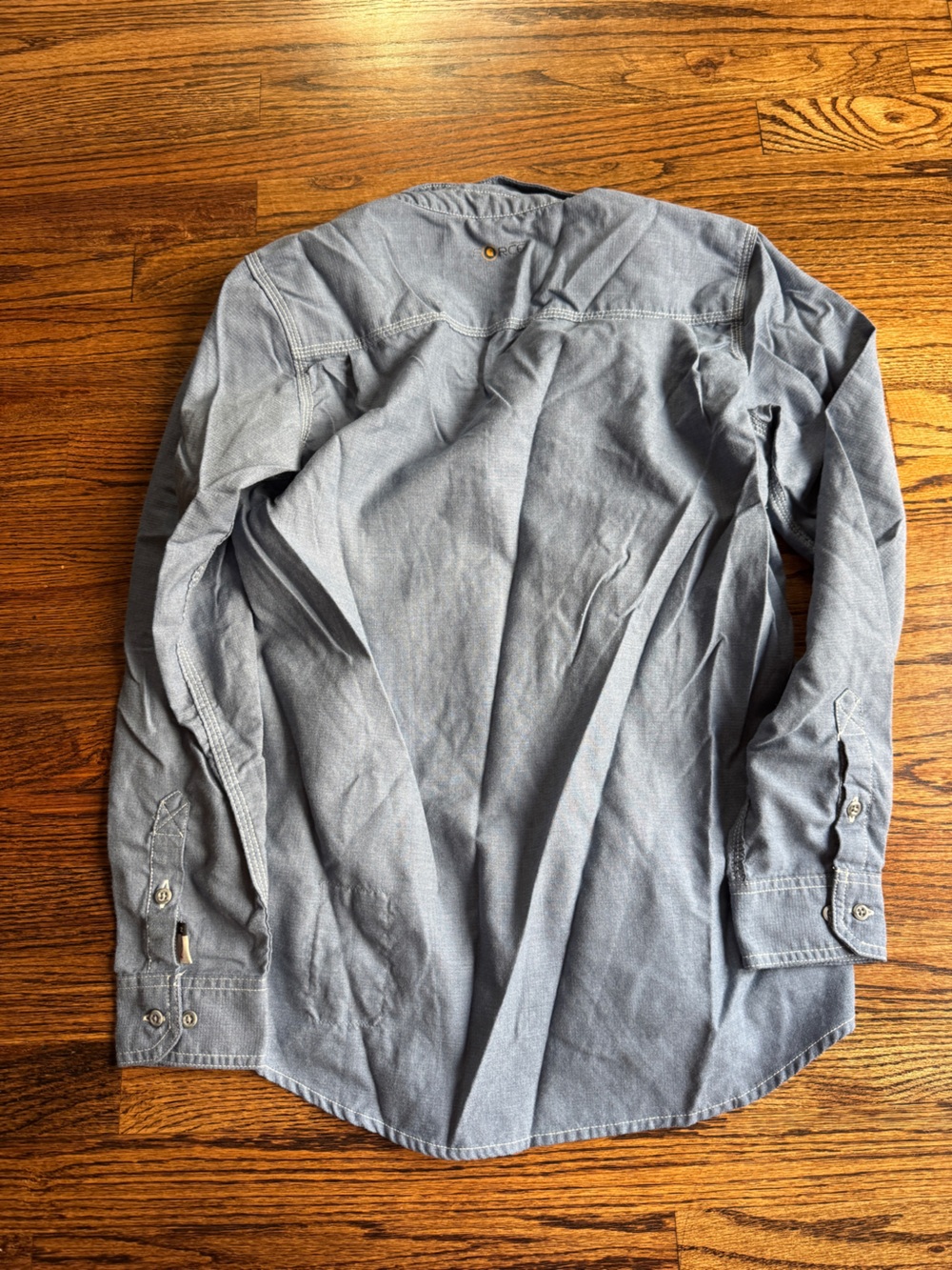Carhartt Women's FR Blue Button-Down Work Shirt - Picture 4 of 4